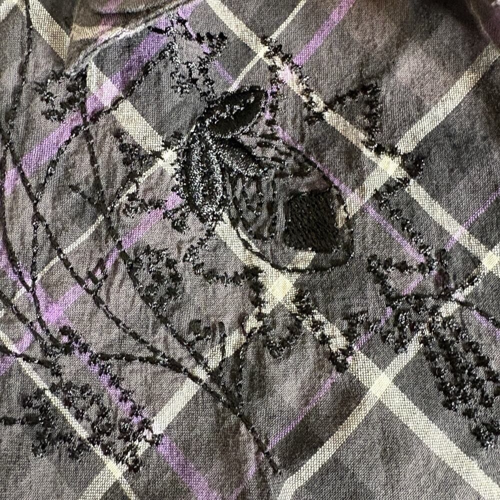 Tweeds Women’s Embroidered Plaid Popover‎ Blouse Size 1X Western Cottagecore - Picture 5 of 13